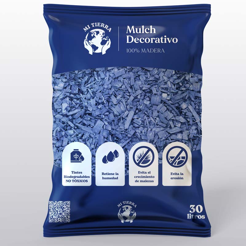 Mulch Decorativo 30 lts. Color Azul